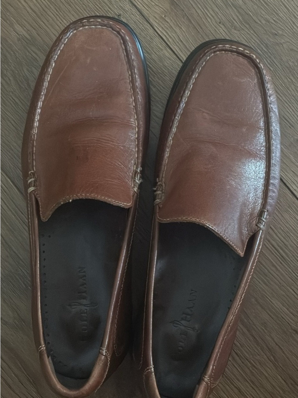 Cole Haan Men's Brown Leather Slip-On Loafers